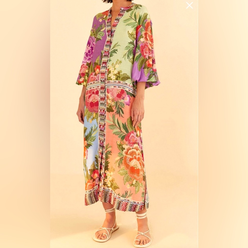FARM Rio Chemise Dress Multicolor Summer Bouquet